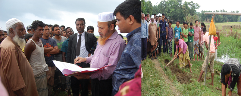 গোয়াইনঘাটে ৩বছর পর ১৩ একর ভ’মি ফিরে পেলেন এক বিধবা