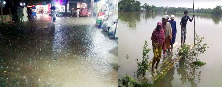জৈন্তাপুরে টানা বর্ষণে ও পাহাড়ী ঢলে নিম্নাঞ্চল প্লাবিত