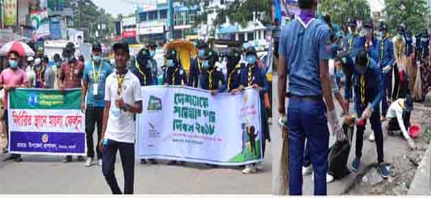 বিশ্বনাথে সড়কে ঝাঁড়ু হাতে শিক্ষার্থীরা: ‘দেশটাকে পরিষ্কার করি দিবস’ পালন