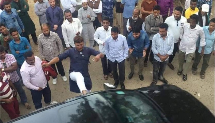 সিলেটে শমসের মবিনের গাড়িতে লাথি দিয়েছে বিএনপি সমর্থক