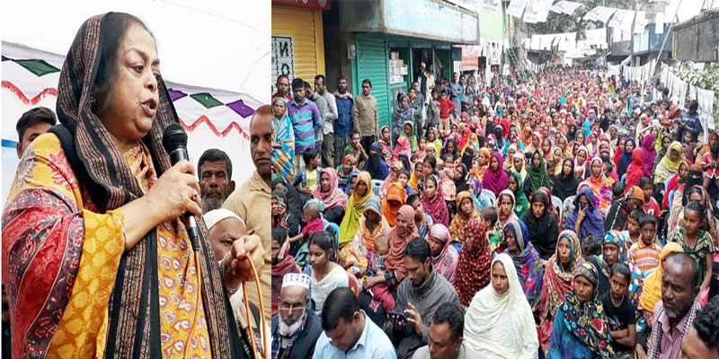 কোম্পানীগঞ্জে নৌকা প্রতীকের সমর্থনে নারী পাথর শ্রমিকদের নির্বাচনী সভা