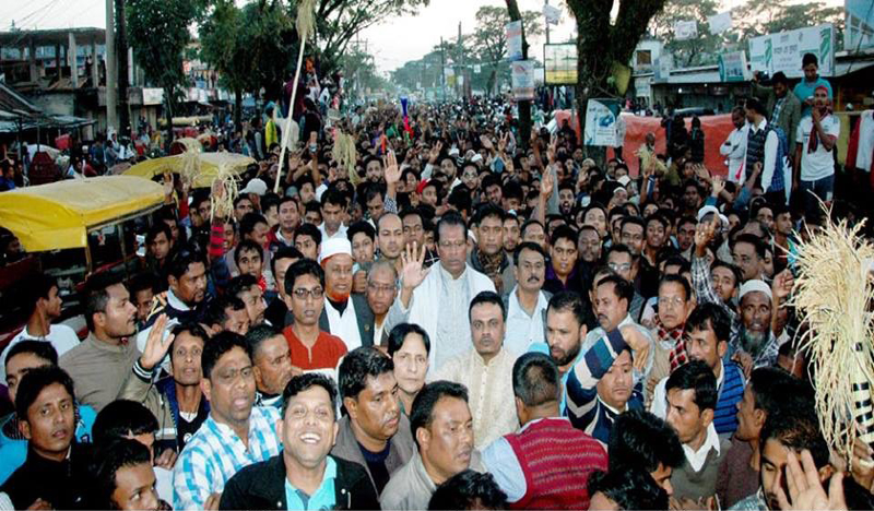 ছাতকে ধানের শীষের পক্ষে মিলন-মিজান একই মঞ্চে