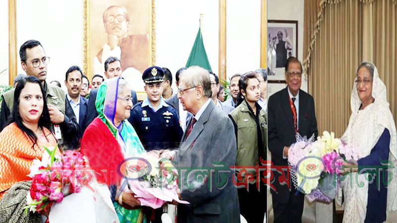 শেখ হাসিনাকে ফুলেল শুভেচ্ছা জানান বিএনপির সাবেক ভাইস চেয়ারম্যান ইনাম