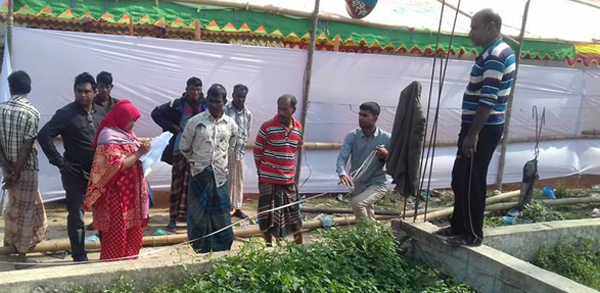 বিশ্বনাথের মুফতিরবাজারে অবৈধভাবে নদীর তীরে স্থাপনা : ভূমি অফিসের সার্ভে