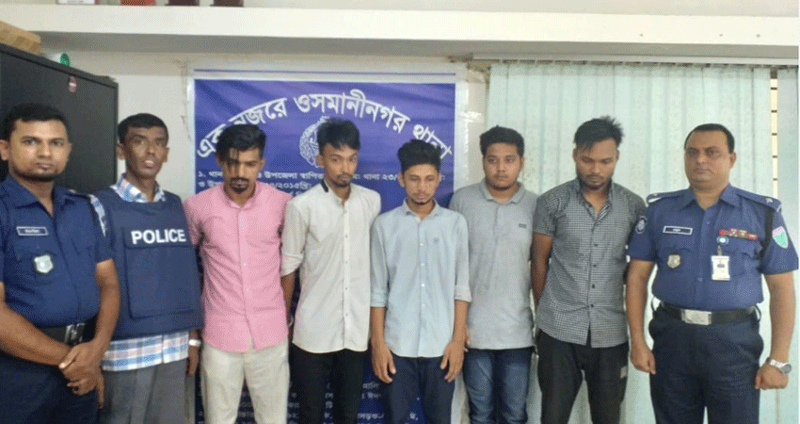 ওসমানীনগরে গরুর গাড়িতে চাঁদাবাজি, আটক ৫