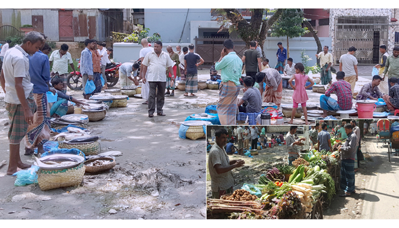 নগরীর উপশহরে আবারও রাস্তার পাশে মাছ বাজার
