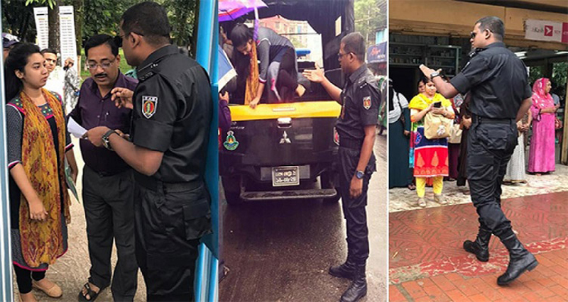 র‌্যাব কর্মকর্তার মানবিকতায় শাবিতে ভর্তি পরীক্ষা দিলো মেয়েটি