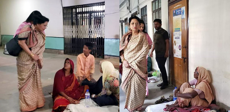 ওসমানী হাসপাতালে অপরিচ্ছন্ন ও নোংরা পরিবেশ দেখে ক্ষুব্ধ সেলিনা মোমেন