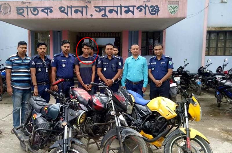 ছাতক থানায় তিনটি মোটরসাইকেল উদ্ধার: চোর গ্রেপ্তার