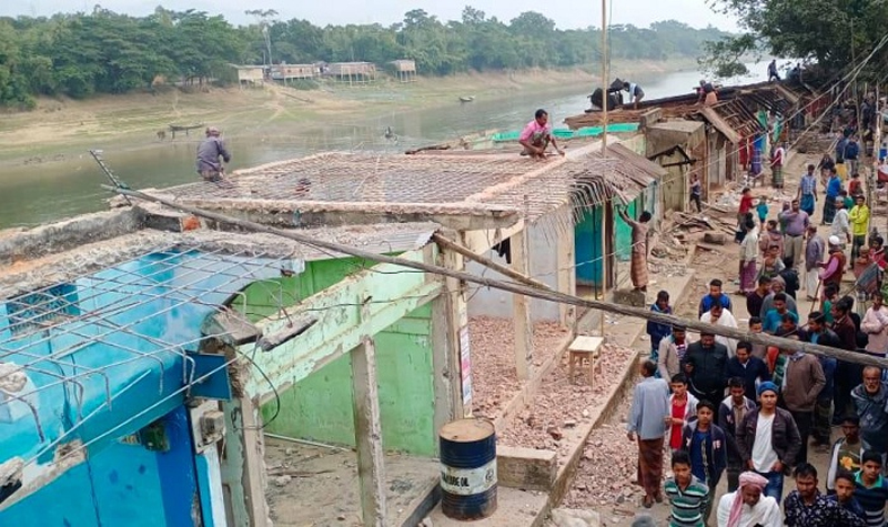 জকিগঞ্জ ও জৈন্তাপুরে নদী দখল করে নির্মিত শতাধিক স্থাপনা উচ্ছেদ