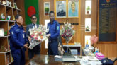 ইউএনও নাযমুস সাকিবকে বরণ করলো গোয়াইনঘাট থানা পুলিশ