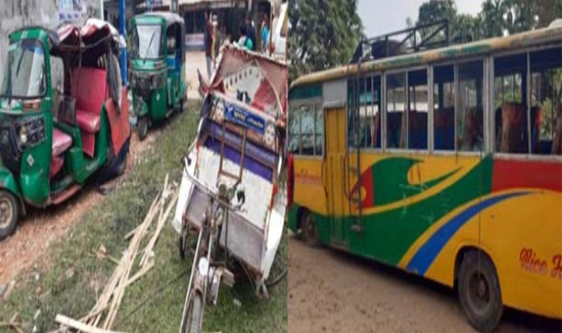 বিশ্বনাথে বাসের ধাক্কায় সিএনজি যাত্রীসহ আহত ৬