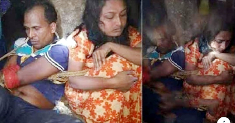 পরকীয়া প্রেমিকের সঙ্গে আপত্তিকর অবস্থায় নারী, গাছে বেঁধে নির্যাতন