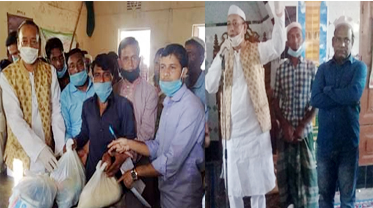 কানাইঘাটে উপজেলা চেয়ারম্যানের খাদ্য সামগ্রী বিতরণ