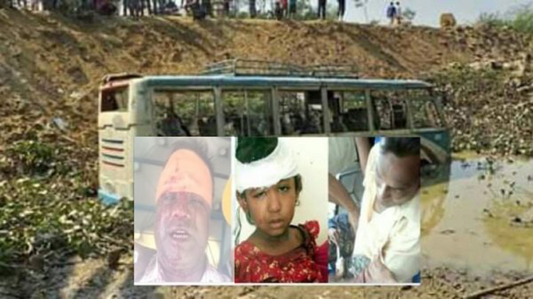 জগন্নাথপুরে যাত্রীবাহী বাস খাদে, নারী-শিশু সহ আহত ৪০
