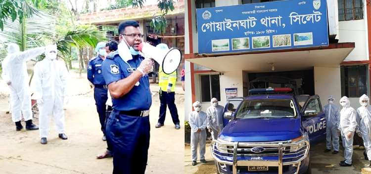 করোনা মোকাবেলায় জীবনের ঝুঁকি নিয়ে মাঠে ওসি আব্দুল আহাদ