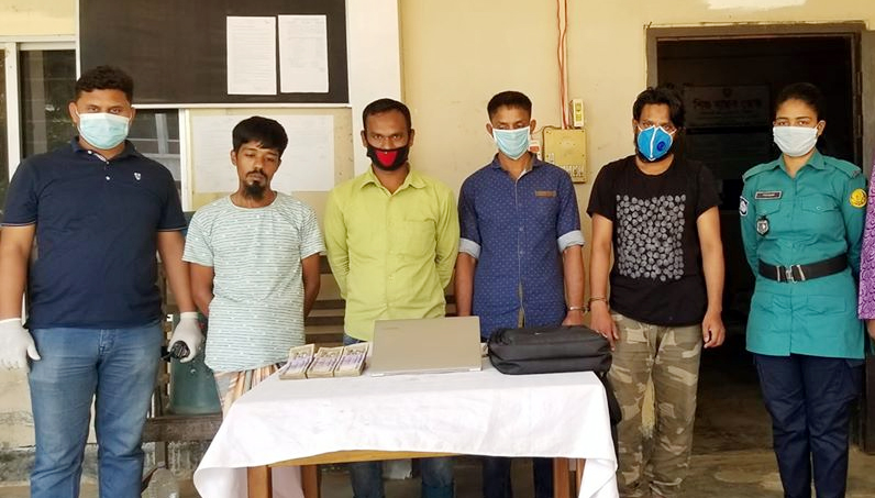 সিলেটে ৩ লাখ টাকাসহ ল্যাপটপ উদ্ধার, চোরচক্রের ৪ সদস্য গ্রেফতার