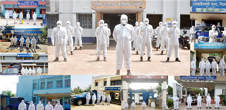 করোনার বিরুদ্ধে হাসিমুখে জীবনের ঝুঁকি নিয়ে লড়াই করছে পুলিশ