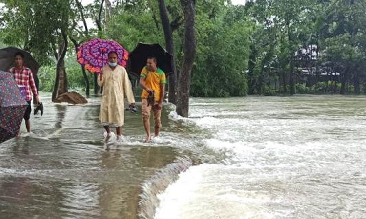 পাহাড়ী ঢলে জৈন্তাপুরের নিন্মাঞ্চল প্লাবিত