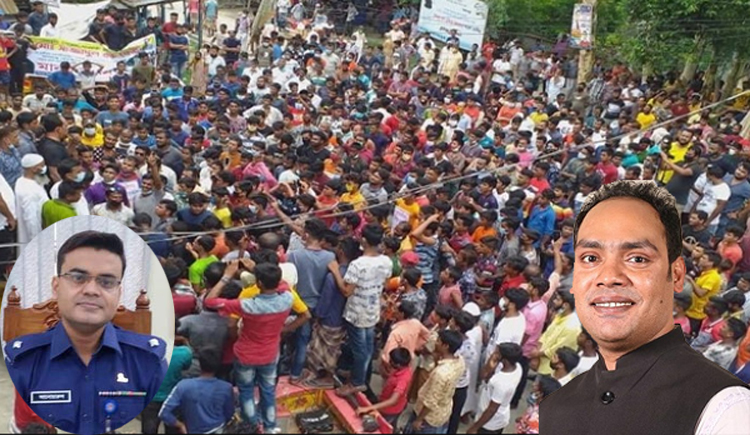 করোনার মধ্যে পুলিশ পাহারায় যুবলীগ নেতার সমাবেশ, ওসি প্রত্যাহার