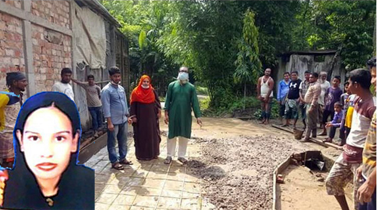 সিলেটে মহিলা মেম্বার সেলিনার কাজে অনিয়ম : রডের বদলে বাঁশ দিয়ে রাস্তা নির্মাণ