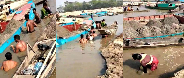সিলেটের গোয়াইনঘাটে বালু উত্তোলন বন্ধ : দুর্ভিক্ষের হাতছানি