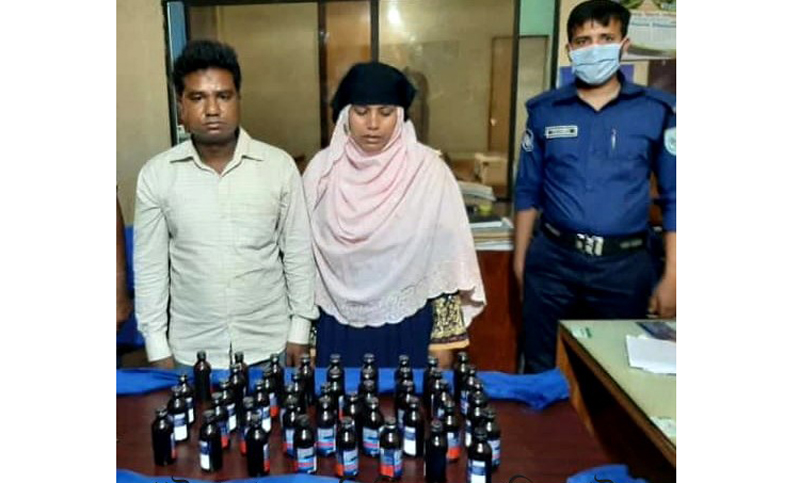 ‘ফেনসিডিল দম্পতি’ আটক, স্ত্রীর শরীরই মাদকের বাহক!