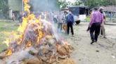 বিশ্বনাথে ৪ লাখ টাকার নিষিদ্ধ জাল পুড়িয়ে ধ্বংস