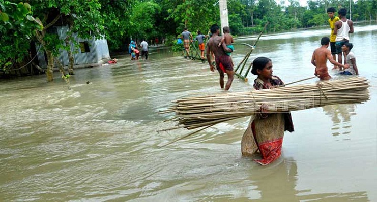 উত্তর সিলেটের সীমান্তিক জনপদগুলোতে লাখো মানুষ পানি বন্দী