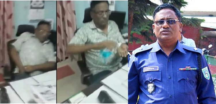 থানায় ওসির ঘুষ বাণিজ্য, ভিডিও নিয়ে তোলপাড়!