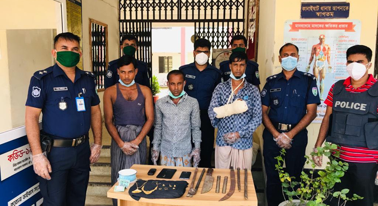 কানাইঘাটে পারকুল গ্রামে দুর্ধর্ষ ডাকাতি: ৩ ডাকাত গ্রেফতার, মালামাল উদ্ধার