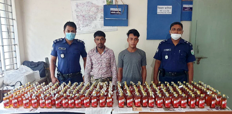 কোম্পীনগঞ্জে ২৫০ বোতল বিদেশী মদসহ গ্রেফতার দুই