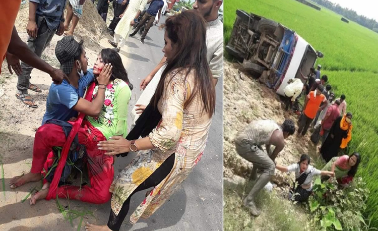 বাস খাদে পড়ে ১৫ যাত্রী আহত