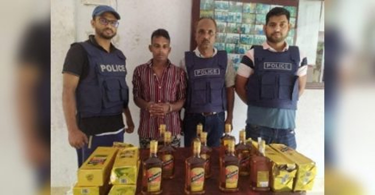 গোয়াইনঘাটে ভারতীয় মদসহ গ্রেফতার ১