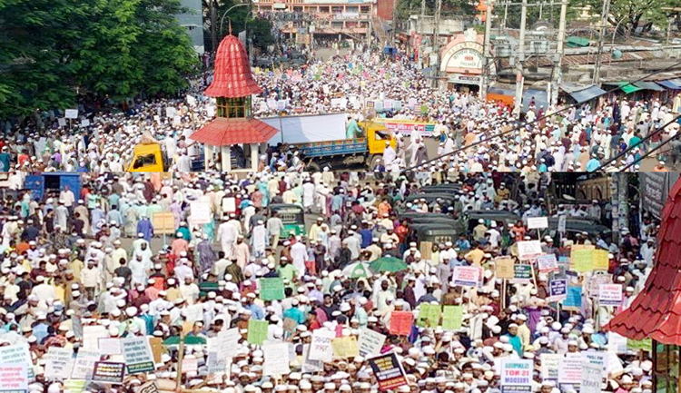 নবিপ্রেমীদের ঢল, মিছিল-স্লোগানে উত্তাল সিলেট