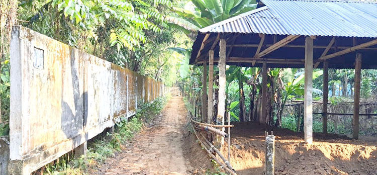 কানাইঘাটে রাস্তার উপর মহিষের ঘর নির্মান অপসারনের দাবী