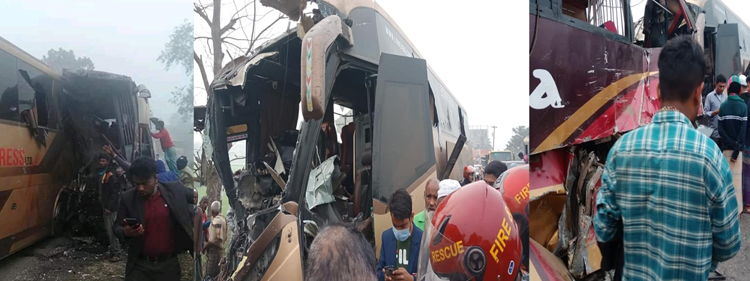 সিলেটে দুই বাসের মুখোমুখি সংঘর্ষে নিহত ৮