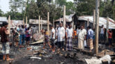 দোয়ারাবাজারে ১২ বসতঘর আগুনে পুড়ে ছাই