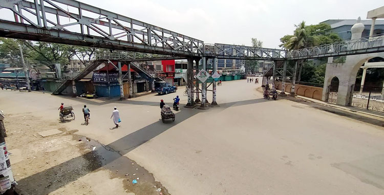 ‘কঠোর লকডাউনে’ জনশূন‌্য সিলেট