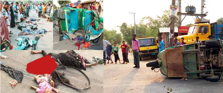 জৈন্তাপুরে ট্রাকচাপায় এক পরিবারের চারজনসহ নিহত ৫