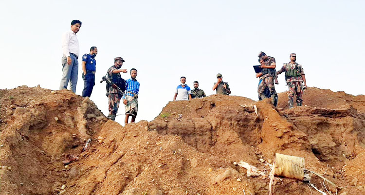 কানাইঘাট লোভাছড়া পাথর কোয়ারীতে টাস্কফোর্সের অভিযান, যন্ত্রপাতি বিনষ্ট