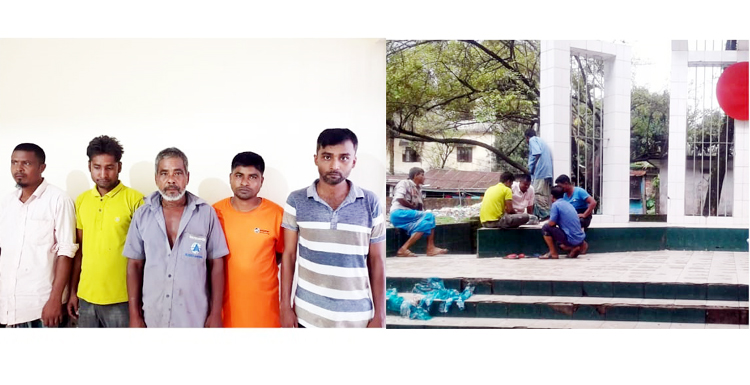 ছাতকে শহীদ মিনারে জুয়ার আসর, পুলিশের অভিযানে আটক ৫