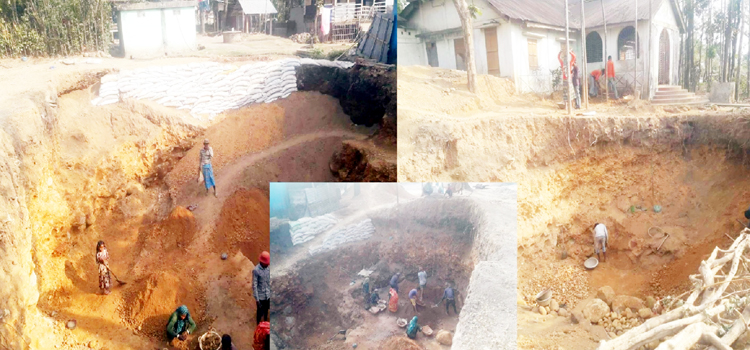 জাফলং অবৈধভাবে পাথর উত্তোলনের মহোৎসব : প্রশাসন নিরব?