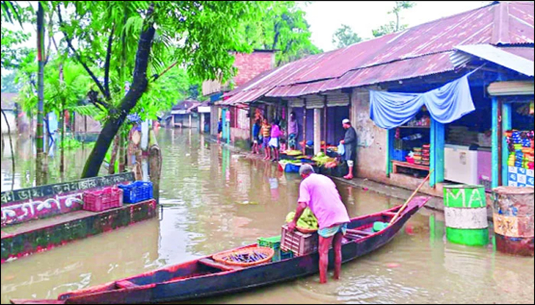 সিলেটে বন্যা পরিস্থিতি ভয়াবহ : বাড়ছে পানি