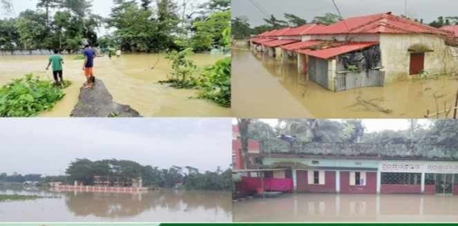 বিশ্বনাথের আরও নতুন এলাকা প্লাবিত, বাড়ছে ক্ষয়ক্ষতি