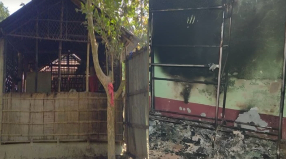 জগন্নাথপুরে বিএনপি নেতার বাড়ীতে আগুন