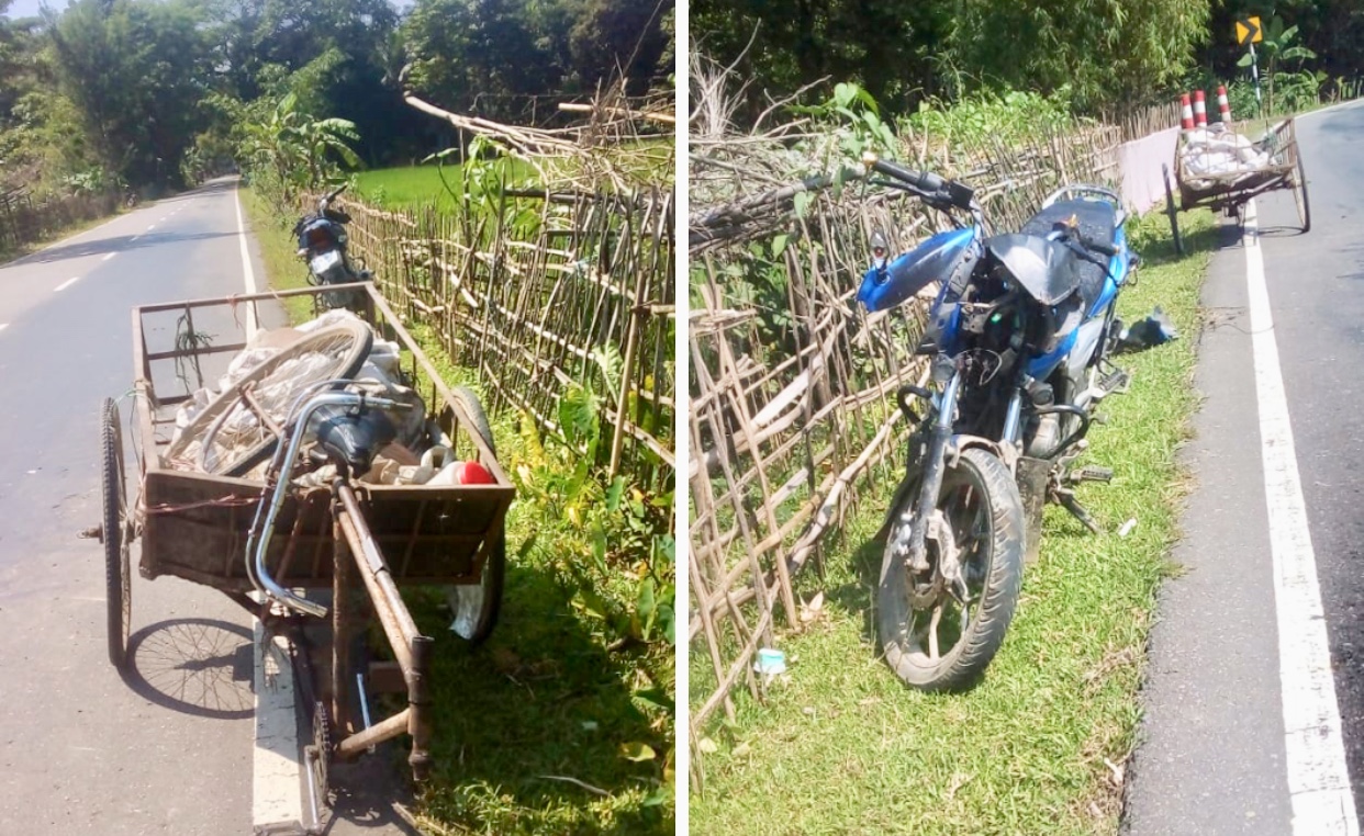 জকিগঞ্জে বেপরোয়া মোটরসাইকেলের ধাক্কায় ভ্যান চালক গুরুতর