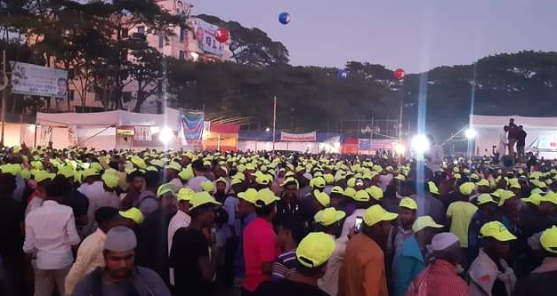 রাতেই লোকারণ্য বিএনপির সমাবেশস্থল