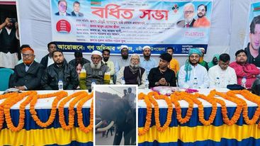 নবীগঞ্জে হাতি চড়ে সভায় গণঅধিকার পরিষদ নেতা