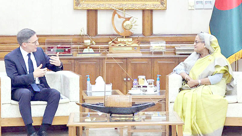 প্রধানমন্ত্রীর সঙ্গে যুক্তরাষ্ট্রের পররাষ্ট্রমন্ত্রীর উপদেষ্টার সাক্ষাৎ